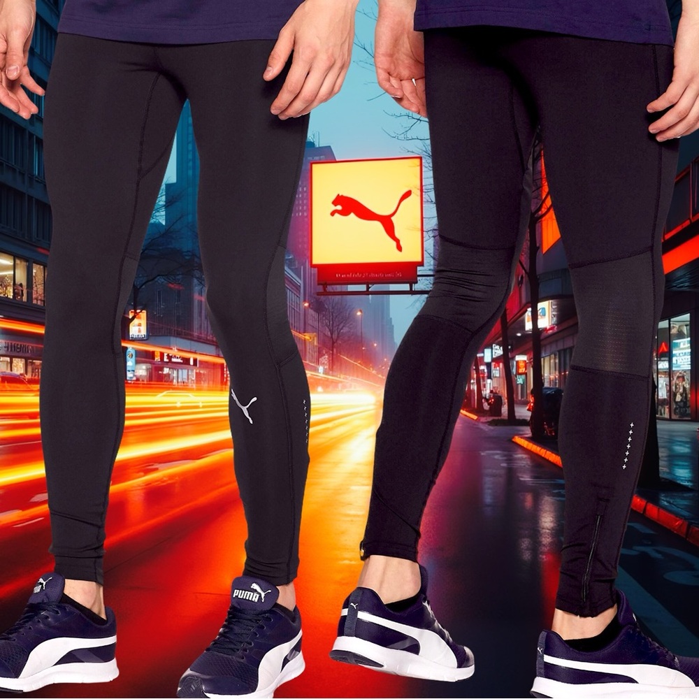 PUMA IGNITE Men's Black Running Tights Size XXL